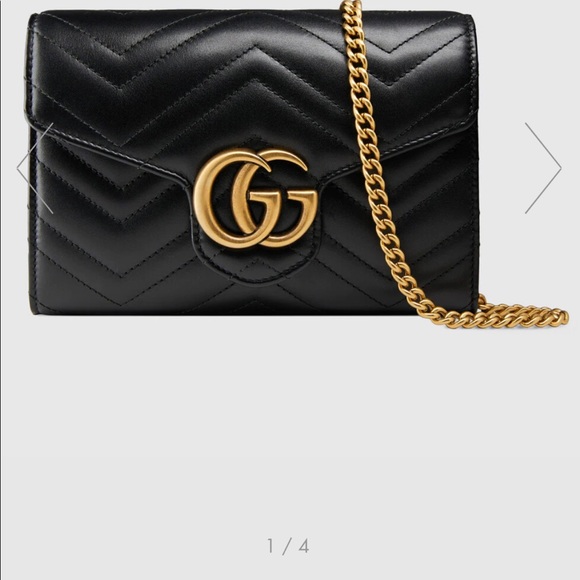gucci women wallet with chain… with box and dust bag